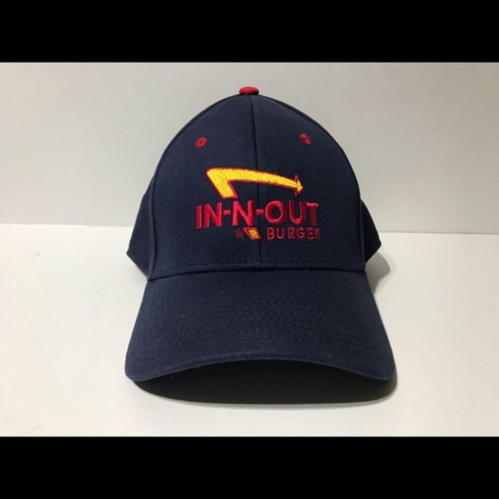 In n Out Burger Navy Blue Flex Hat Cap L XL